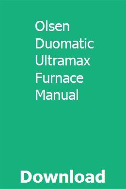 Duomatic olsen ultramax ii manual